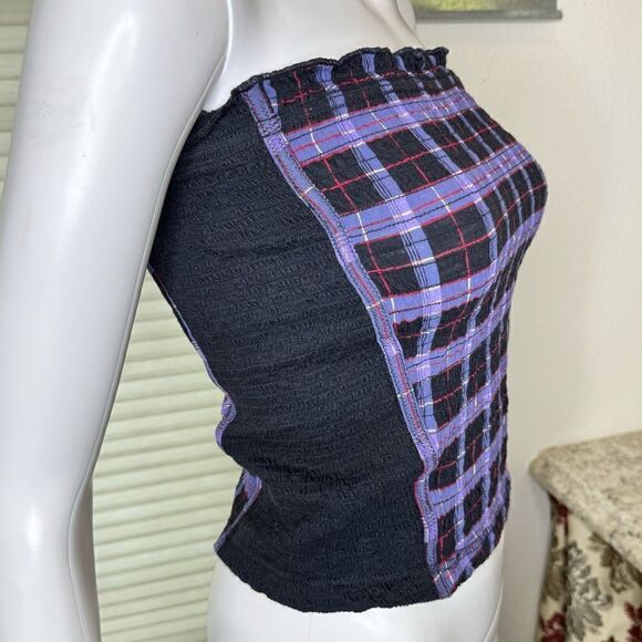 Free People Combo Black Purple In The Groove Tube Tank Top Size Medium - Picture 4 of 10
